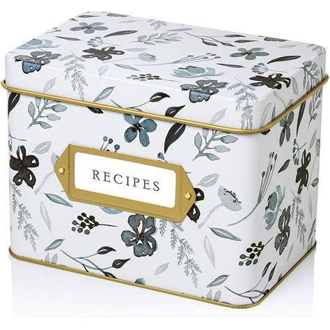 tin recipe card box